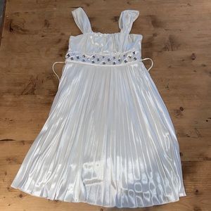 MY MICHELLE Sz 7 cream rhinestone party dress